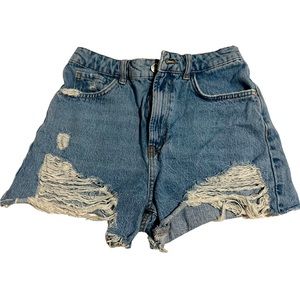 Zara high waisted washed shorts